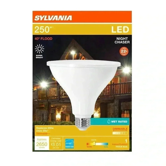 SYLVANIA PAR38 Night Chaser LED Light Bulb 250W - Picture 1 of 14